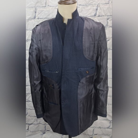 Brooks Brothers Fitzgerald Fit Blazer Sport Coat Navy Striped Wool 1/2 Lined 42R - Picture 11 of 16